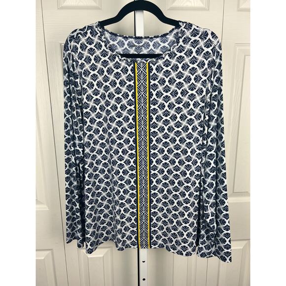 Lands End Long Sleeve Crew Neck Rash Guard Swim Outdoor Active Shirt 2X White - Picture 4 of 6